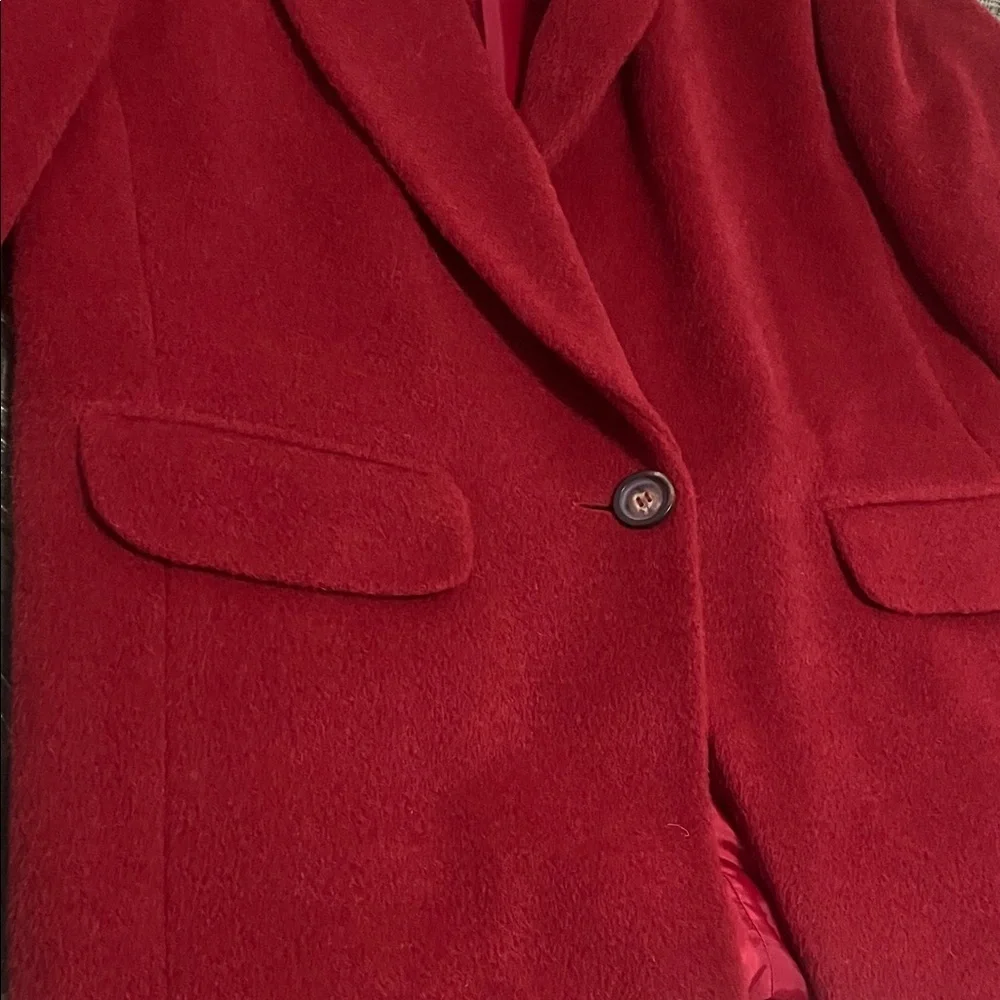Vintage Harve Benard  by Benard Holtzman Women's Burgundy Pea Coat PERFECT - Picture 5 of 11